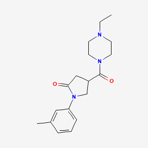 molecular formula C18H25N3O2 B4666738 4-[(4-ethyl-1-piperazinyl)carbonyl]-1-(3-methylphenyl)-2-pyrrolidinone 