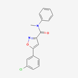 molecular formula C17H13ClN2O2 B4666746 5-(3-chlorophenyl)-N-methyl-N-phenyl-3-isoxazolecarboxamide 