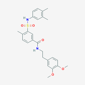 molecular formula C26H30N2O5S B4666767 N-[2-(3,4-dimethoxyphenyl)ethyl]-3-{[(3,4-dimethylphenyl)amino]sulfonyl}-4-methylbenzamide 