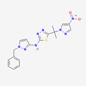 N-(1-benzyl-1H-pyrazol-3-yl)-5-[1-methyl-1-(4-nitro-1H-pyrazol-1-yl)ethyl]-1,3,4-thiadiazol-2-amine