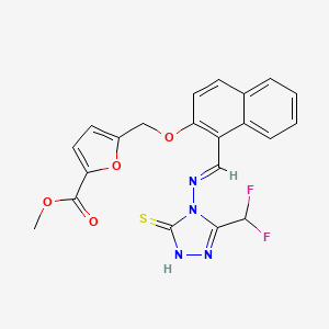 molecular formula C21H16F2N4O4S B4666821 methyl 5-({[1-({[3-(difluoromethyl)-5-mercapto-4H-1,2,4-triazol-4-yl]imino}methyl)-2-naphthyl]oxy}methyl)-2-furoate 