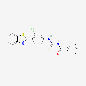 molecular formula C21H14ClN3OS2 B4666830 N-({[4-(1,3-benzothiazol-2-yl)-3-chlorophenyl]amino}carbonothioyl)benzamide 