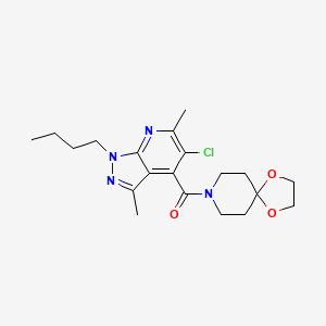 molecular formula C20H27ClN4O3 B4666852 8-[(1-butyl-5-chloro-3,6-dimethyl-1H-pyrazolo[3,4-b]pyridin-4-yl)carbonyl]-1,4-dioxa-8-azaspiro[4.5]decane 