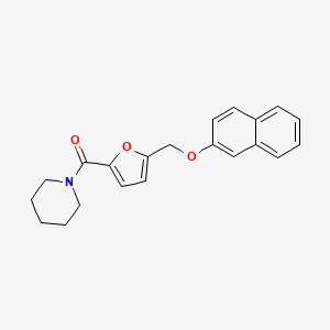 molecular formula C21H21NO3 B4666902 1-{5-[(2-naphthyloxy)methyl]-2-furoyl}piperidine 