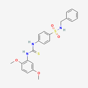 molecular formula C22H23N3O4S2 B4666909 N-benzyl-4-({[(2,5-dimethoxyphenyl)amino]carbonothioyl}amino)benzenesulfonamide 