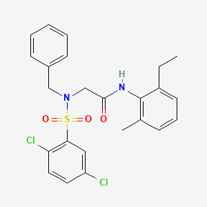 molecular formula C24H24Cl2N2O3S B4666915 N~2~-benzyl-N~2~-[(2,5-dichlorophenyl)sulfonyl]-N~1~-(2-ethyl-6-methylphenyl)glycinamide 