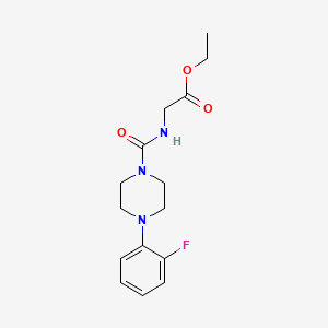 molecular formula C15H20FN3O3 B4666978 ethyl N-{[4-(2-fluorophenyl)-1-piperazinyl]carbonyl}glycinate 