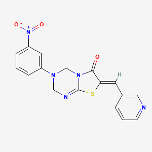 molecular formula C17H13N5O3S B4667003 3-(3-nitrophenyl)-7-(3-pyridinylmethylene)-3,4-dihydro-2H-[1,3]thiazolo[3,2-a][1,3,5]triazin-6(7H)-one 