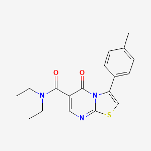 molecular formula C18H19N3O2S B4667020 N,N-diethyl-3-(4-methylphenyl)-5-oxo-5H-[1,3]thiazolo[3,2-a]pyrimidine-6-carboxamide 