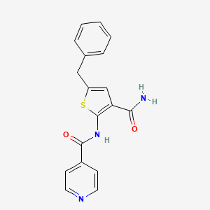 molecular formula C18H15N3O2S B4667027 N-[3-(aminocarbonyl)-5-benzyl-2-thienyl]isonicotinamide 