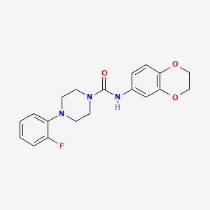N-(2,3-dihydro-1,4-benzodioxin-6-yl)-4-(2-fluorophenyl)-1-piperazinecarboxamide