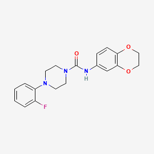 molecular formula C19H20FN3O3 B4667033 N-(2,3-dihydro-1,4-benzodioxin-6-yl)-4-(2-fluorophenyl)-1-piperazinecarboxamide 