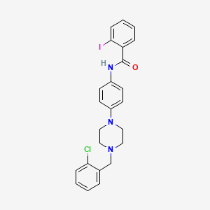 molecular formula C24H23ClIN3O B4667070 N-{4-[4-(2-chlorobenzyl)-1-piperazinyl]phenyl}-2-iodobenzamide 