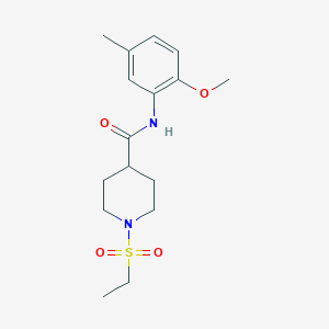 molecular formula C16H24N2O4S B4667112 1-(ethylsulfonyl)-N-(2-methoxy-5-methylphenyl)-4-piperidinecarboxamide 