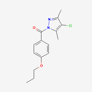 molecular formula C15H17ClN2O2 B4667120 4-chloro-3,5-dimethyl-1-(4-propoxybenzoyl)-1H-pyrazole 