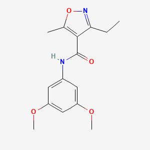 molecular formula C15H18N2O4 B4667144 N-(3,5-dimethoxyphenyl)-3-ethyl-5-methyl-4-isoxazolecarboxamide 