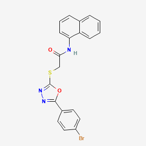 molecular formula C20H14BrN3O2S B4667169 2-{[5-(4-bromophenyl)-1,3,4-oxadiazol-2-yl]thio}-N-1-naphthylacetamide 