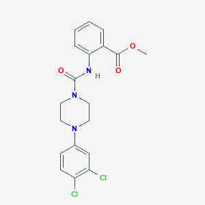 molecular formula C19H19Cl2N3O3 B4667189 methyl 2-({[4-(3,4-dichlorophenyl)-1-piperazinyl]carbonyl}amino)benzoate 