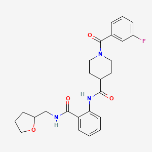 molecular formula C25H28FN3O4 B4667192 1-(3-fluorobenzoyl)-N-(2-{[(tetrahydro-2-furanylmethyl)amino]carbonyl}phenyl)-4-piperidinecarboxamide 