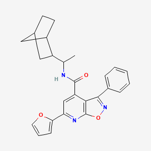 molecular formula C26H25N3O3 B4667203 N-(1-bicyclo[2.2.1]hept-2-ylethyl)-6-(2-furyl)-3-phenylisoxazolo[5,4-b]pyridine-4-carboxamide 