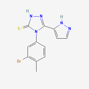4-(3-bromo-4-methylphenyl)-5-(1H-pyrazol-5-yl)-4H-1,2,4-triazole-3-thiol
