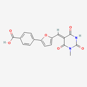 4-{5-[(1-methyl-2,4,6-trioxotetrahydro-5(2H)-pyrimidinylidene)methyl]-2-furyl}benzoic acid