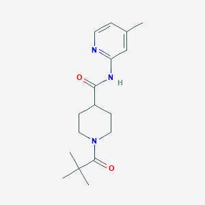molecular formula C17H25N3O2 B4667292 1-(2,2-dimethylpropanoyl)-N-(4-methyl-2-pyridinyl)-4-piperidinecarboxamide 