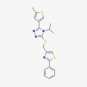 molecular formula C20H20N4S3 B4667299 4-isopropyl-3-(5-methyl-3-thienyl)-5-{[(2-phenyl-1,3-thiazol-4-yl)methyl]thio}-4H-1,2,4-triazole 
