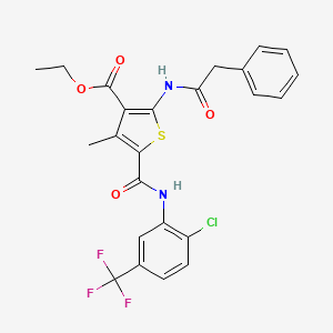 molecular formula C24H20ClF3N2O4S B4667353 ethyl 5-({[2-chloro-5-(trifluoromethyl)phenyl]amino}carbonyl)-4-methyl-2-[(phenylacetyl)amino]-3-thiophenecarboxylate 