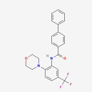 molecular formula C24H21F3N2O2 B4667374 N-[2-(4-morpholinyl)-5-(trifluoromethyl)phenyl]-4-biphenylcarboxamide 