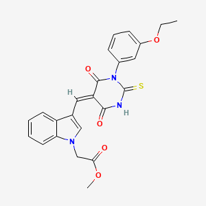 methyl (3-{[1-(3-ethoxyphenyl)-4,6-dioxo-2-thioxotetrahydro-5(2H)-pyrimidinylidene]methyl}-1H-indol-1-yl)acetate