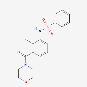 molecular formula C18H20N2O4S B4667433 N-[2-methyl-3-(4-morpholinylcarbonyl)phenyl]benzenesulfonamide 