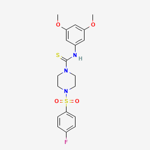 molecular formula C19H22FN3O4S2 B4667446 N-(3,5-dimethoxyphenyl)-4-[(4-fluorophenyl)sulfonyl]-1-piperazinecarbothioamide 