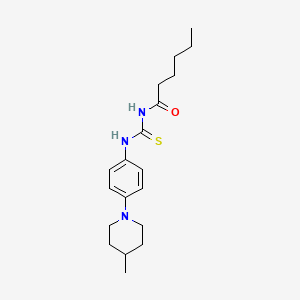 molecular formula C19H29N3OS B4667470 N-({[4-(4-methyl-1-piperidinyl)phenyl]amino}carbonothioyl)hexanamide 