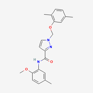 molecular formula C21H23N3O3 B4667487 1-[(2,5-dimethylphenoxy)methyl]-N-(2-methoxy-5-methylphenyl)-1H-pyrazole-3-carboxamide 
