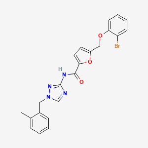 molecular formula C22H19BrN4O3 B4667494 5-[(2-bromophenoxy)methyl]-N-[1-(2-methylbenzyl)-1H-1,2,4-triazol-3-yl]-2-furamide 