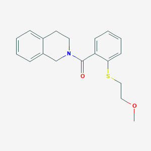 molecular formula C19H21NO2S B4667502 2-{2-[(2-methoxyethyl)thio]benzoyl}-1,2,3,4-tetrahydroisoquinoline 