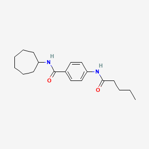 molecular formula C19H28N2O2 B4667512 N-cycloheptyl-4-(pentanoylamino)benzamide 