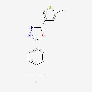 molecular formula C17H18N2OS B4667538 2-(4-tert-butylphenyl)-5-(5-methyl-3-thienyl)-1,3,4-oxadiazole 