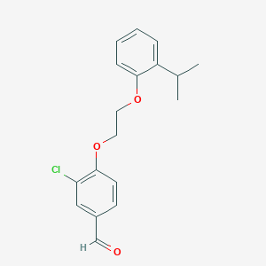 molecular formula C18H19ClO3 B4667539 3-chloro-4-[2-(2-isopropylphenoxy)ethoxy]benzaldehyde 