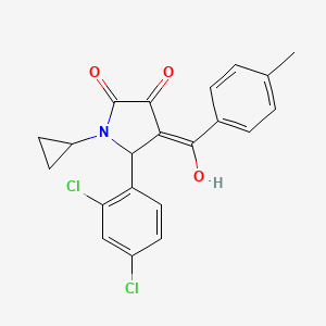 molecular formula C21H17Cl2NO3 B4667544 1-cyclopropyl-5-(2,4-dichlorophenyl)-3-hydroxy-4-(4-methylbenzoyl)-1,5-dihydro-2H-pyrrol-2-one 