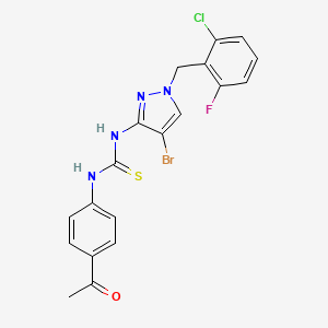 N-(4-acetylphenyl)-N'-[4-bromo-1-(2-chloro-6-fluorobenzyl)-1H-pyrazol-3-yl]thiourea