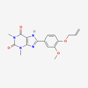 molecular formula C17H18N4O4 B4667556 8-[4-(allyloxy)-3-methoxyphenyl]-1,3-dimethyl-3,7-dihydro-1H-purine-2,6-dione 