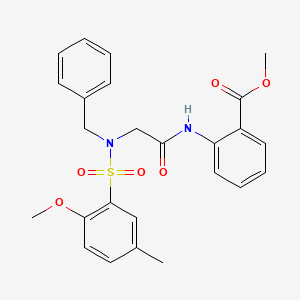 molecular formula C25H26N2O6S B4667563 methyl 2-({N-benzyl-N-[(2-methoxy-5-methylphenyl)sulfonyl]glycyl}amino)benzoate 