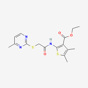 molecular formula C16H19N3O3S2 B4667567 ethyl 4,5-dimethyl-2-({[(4-methyl-2-pyrimidinyl)thio]acetyl}amino)-3-thiophenecarboxylate 