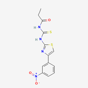 N-({[4-(3-nitrophenyl)-1,3-thiazol-2-yl]amino}carbonothioyl)propanamide