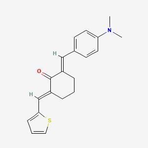 molecular formula C20H21NOS B4667588 2-[4-(dimethylamino)benzylidene]-6-(2-thienylmethylene)cyclohexanone 