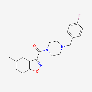 molecular formula C20H24FN3O2 B4667594 3-{[4-(4-fluorobenzyl)-1-piperazinyl]carbonyl}-5-methyl-4,5,6,7-tetrahydro-1,2-benzisoxazole 
