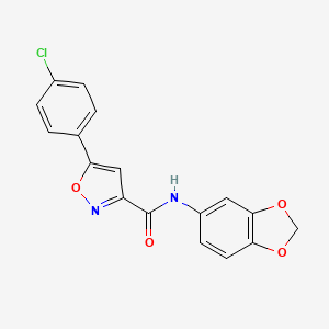 molecular formula C17H11ClN2O4 B4667602 N-1,3-benzodioxol-5-yl-5-(4-chlorophenyl)-3-isoxazolecarboxamide 