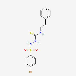 molecular formula C15H16BrN3O2S2 B4667631 2-[(4-bromophenyl)sulfonyl]-N-(2-phenylethyl)hydrazinecarbothioamide 